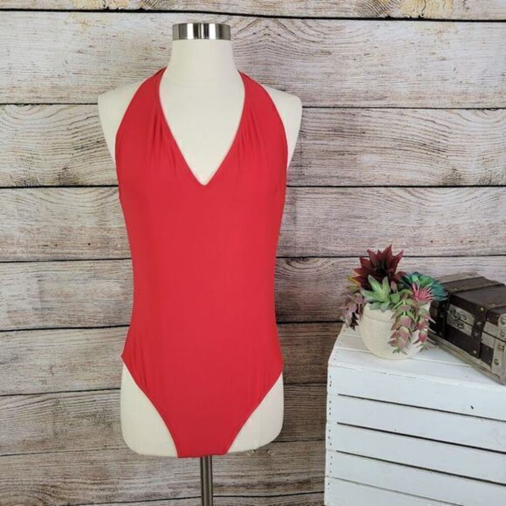 NWT J Crew Scalloped Halter Plunge One Piece Swimsuit 12